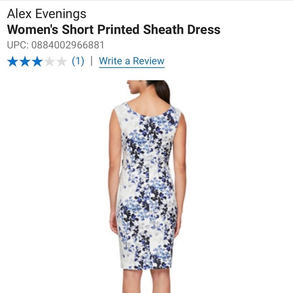 Alex Evenings Sheath Dress Size 16 New with Tags NWT - Picture 1 of 4